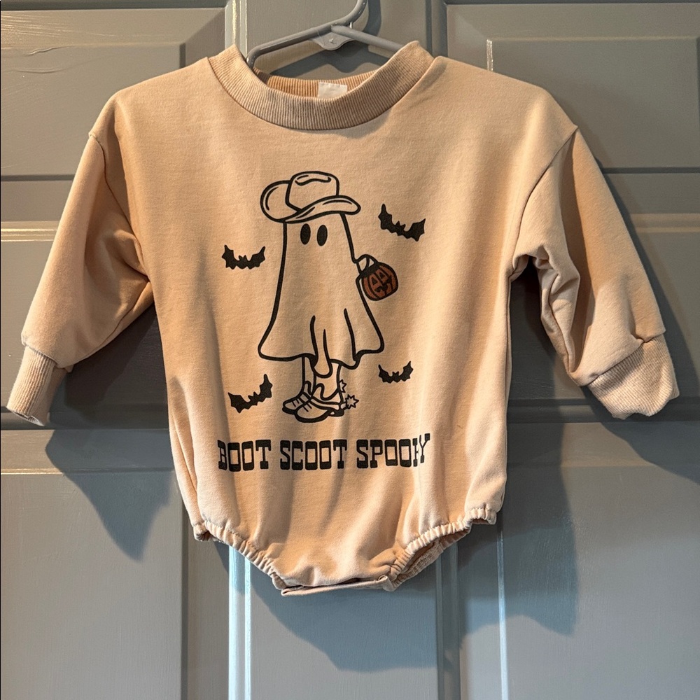 Amazon Kids Long Sleeve Tee - Boot Scoot Spooky - Tan